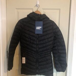NWT Lands' End Black Down Jacket
